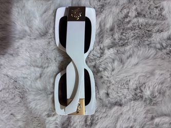Versace White Sunglasses with Gold Medusa Detail
