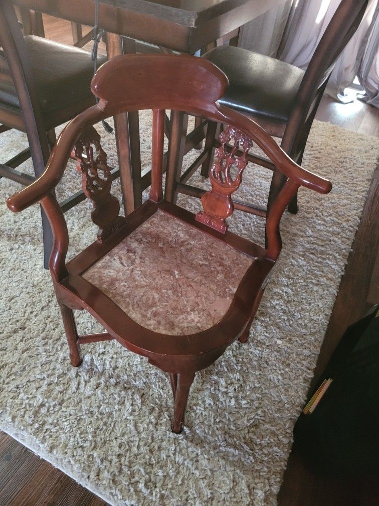 Asian Rosewood Chinosieria Corner Chair 