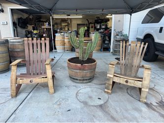 Wine barrel Adirondack chair