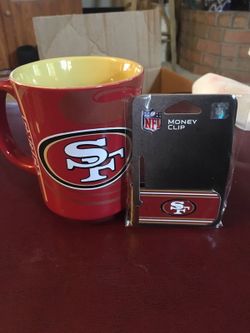 San Francisco 49ers coffee mug and money clip