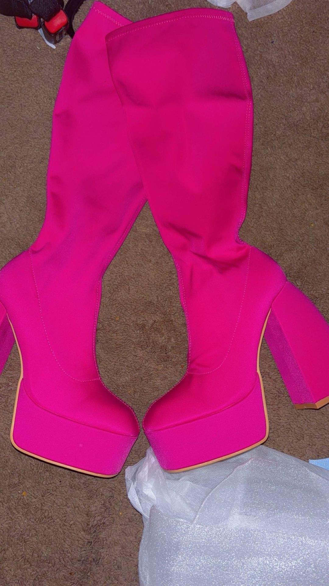 Women’s Pink Platform Boots Brand New