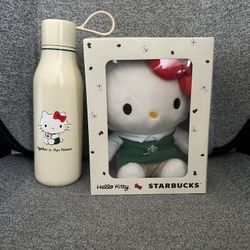 Hello Kitty Starbucks Plush & Water Bottle