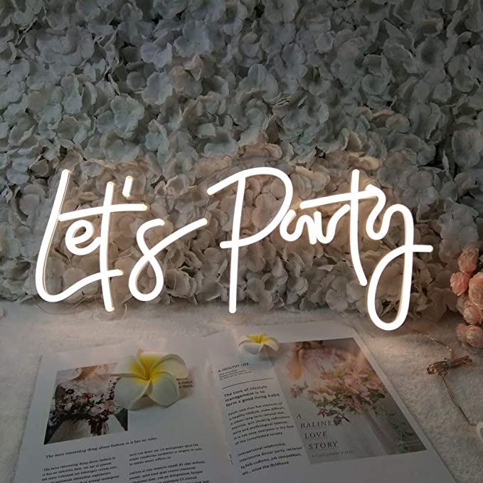 Neon Sign Let's Party Sign