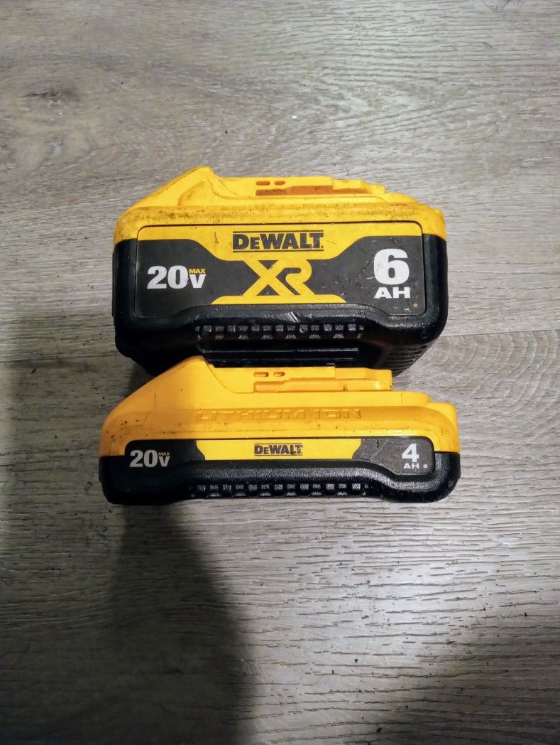 DeWalt 20v Max XR 6 AH AND 4 AH Battery