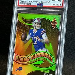 2021 Phoenix 🔥 Josh Allen 🔥 Flame Throwers-Yellow 40/75 PSA 10 💎 Mint - Buffalo Bills