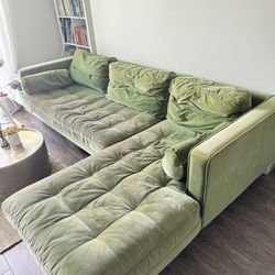 Green Velvet Couch 