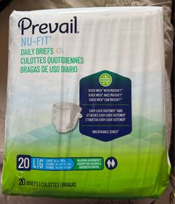 Prevail Daily Underwear size Large 20 Count Pack
