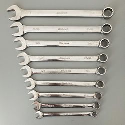 Snap-on 9-pc 12-Point SAE Combination Wrench Set (1/2–1")
