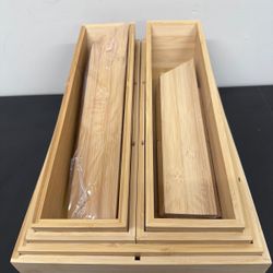 TRINITY 6-piece Bamboo Drawer Organizer - New - Free shipping