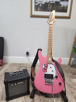 Pink Viper Electric Guitar with Roland CUBE GX amplifier