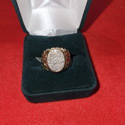 14k Natural Diamond Nugget Ring 