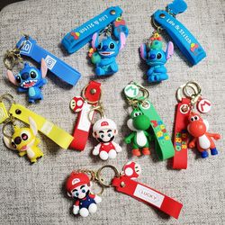 Stitch And Mario Keychains 