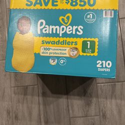 Pampers Swaddlers Size 1 210 Count 