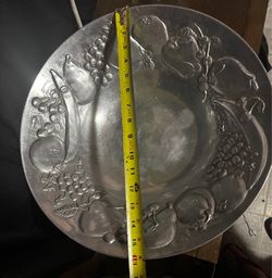 Large Embossed Aluminum Fruit Bowl