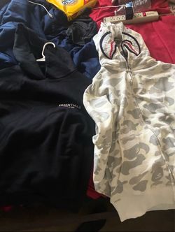 Fear of God Essentials Hoodie & BAPE Shark Zip Hoodie