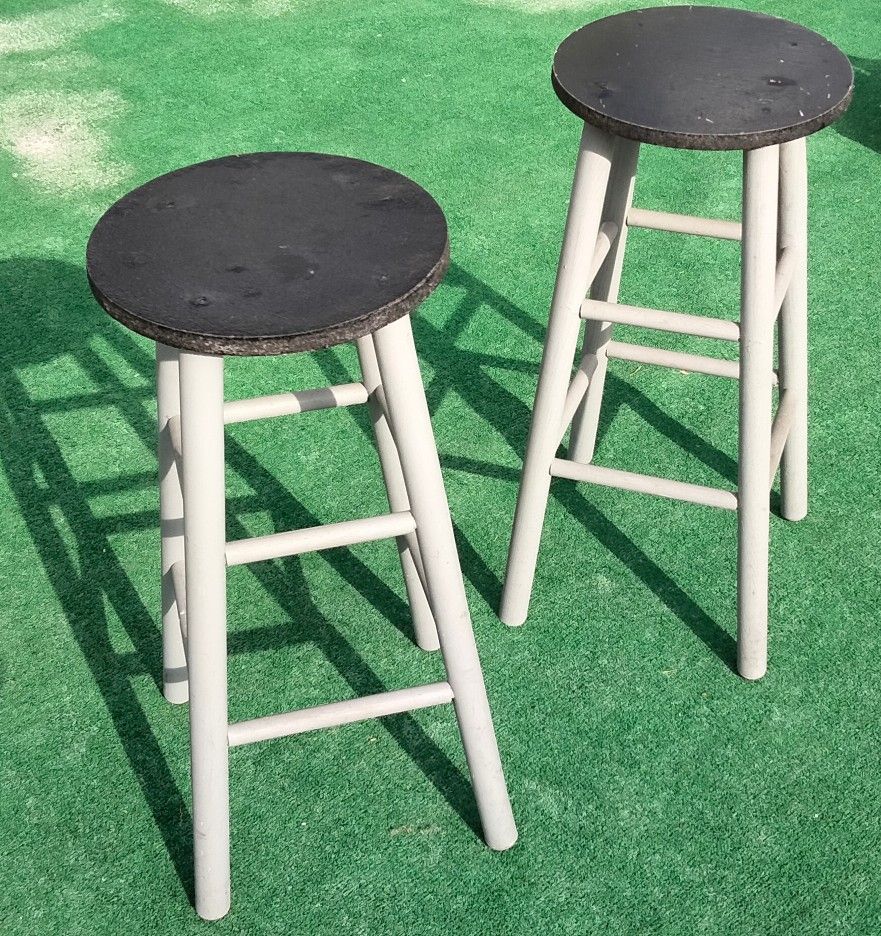 2 Wooden Bar Stools. Black N Gray ,****Only Available until Til May 28th, Saturday
