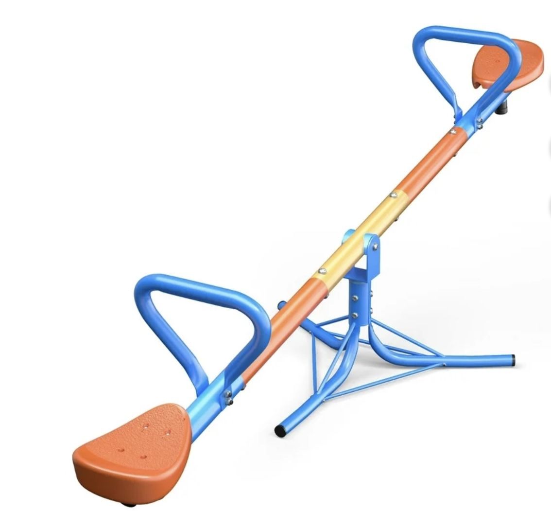 Kids Seesaw, Swiveling Teeter Totter for Toddlers and Children Ages 3-6, 360° Rotating