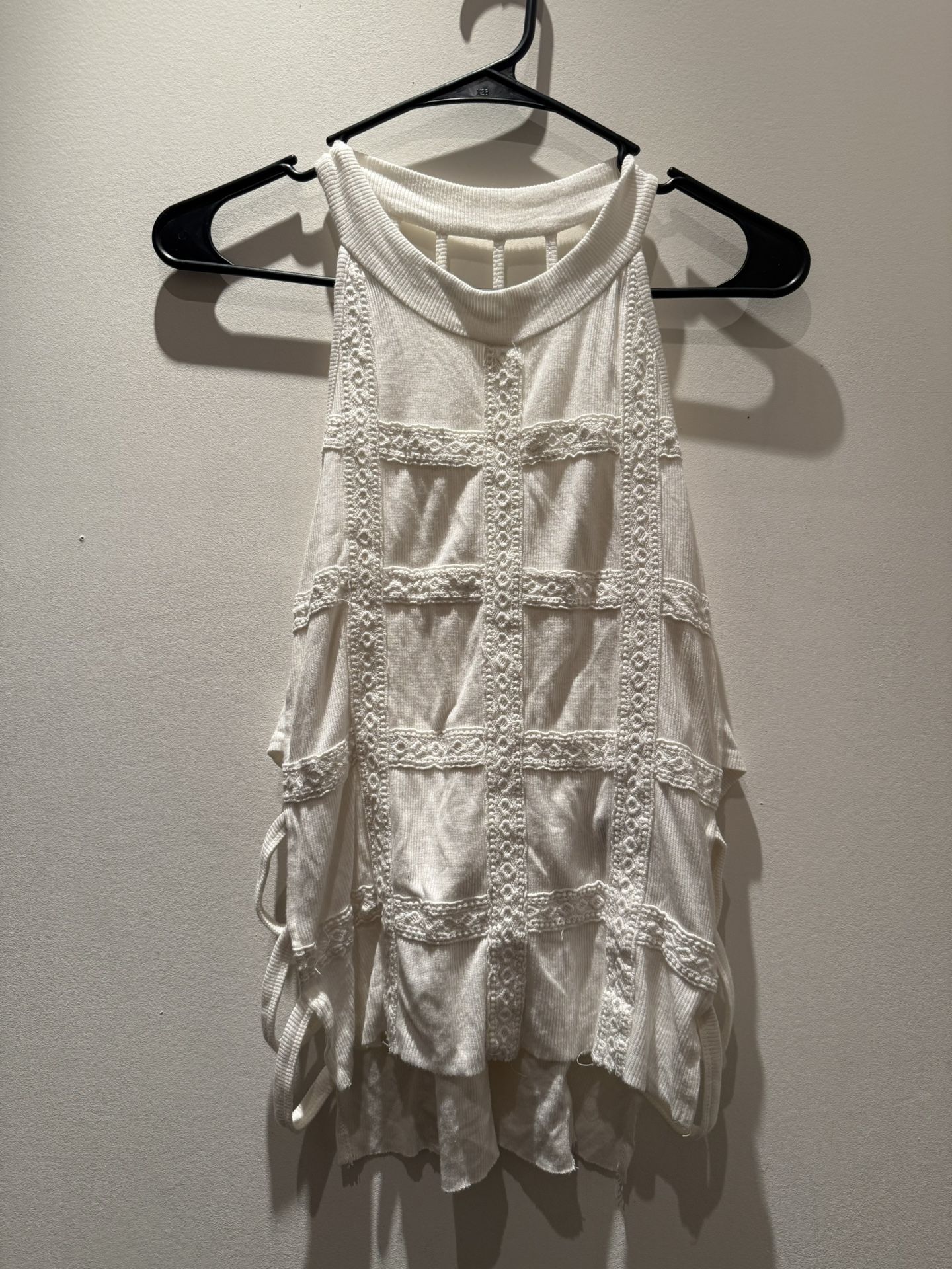 POL Ivory Crochet Detail Top