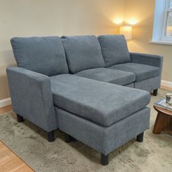 Blue Grey Sectional Couch 