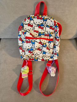 Hello Kitty by Sanrio Mini Fashion Backpack with 2 Bonus Fuzzy Bag Hangers