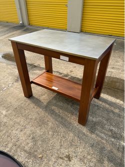 Amazing Wood Kitchen Island with Stainless Steel Top