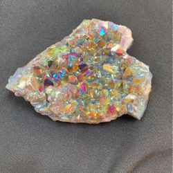 Rainbow Aura Amethyst Gemstone 4” 571 Grams 
