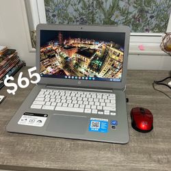 $65 HP Chromebook 14’ White & Silver 