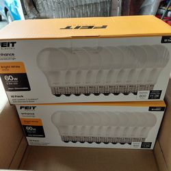 Feit 10 pack 60w 800 Lumens led light bulbs , multiple packs available