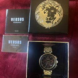 Mens Gold Versace Watch 