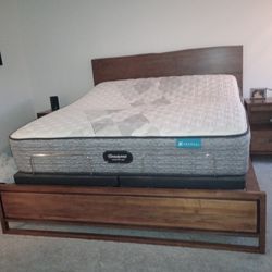 King Solid wood Mahogany Bedroom Set Adjustable Bed 