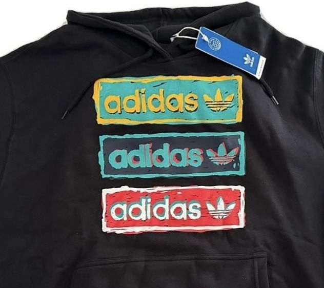 Adidas Tri Linear Hoodie Sweatshirt Mens XL Black New HT7333 $65 MSRP