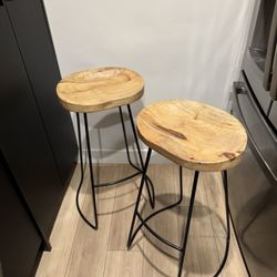 Natural Wood Bar Stools