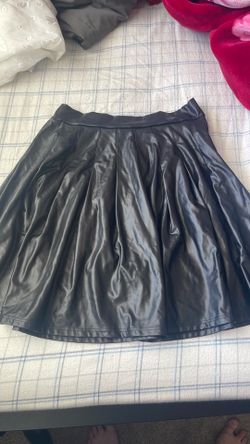 Leather black skirt