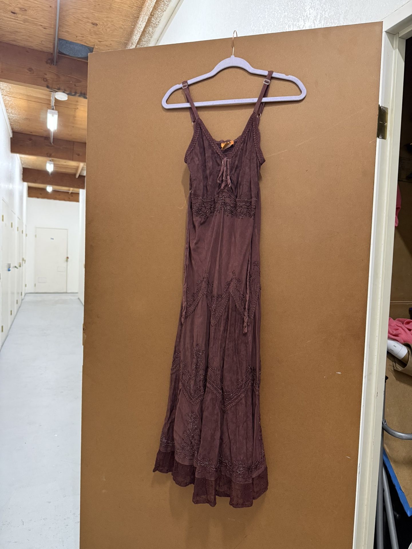 Brown Dress With Pretty Embroidery