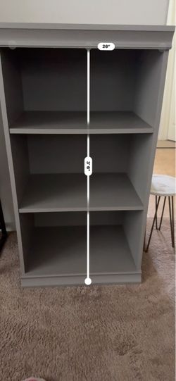 Grey bookshelf
