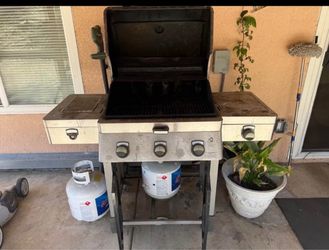 Stainless Steel 3-Burner Propane Gas Grill with Side Burner & Extra Propane Tank