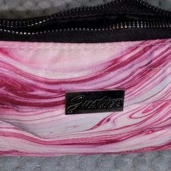 Justice Zip Up Wallet Pouch Pink White 5×7
