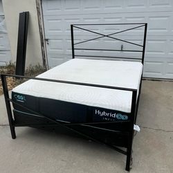 Cool Standard Hybrid Infinity Mattress and Metal Bed Frame with boxspring