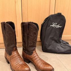 Lucchese Charles Caiman Belly 11.5 D w/ branded Storage Bag - Excellent Condition