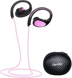 Ourlife Bluetooth Headphones, Wireless Headphones Sport w/Mic IPX5 Waterproof HD Stereo Sweatproof Earbuds for Gym Running Workout 8 Hour Battery Blu