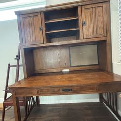 Beautiful Computer Desk and Hutch w/ 2 Shelf Bookcase 