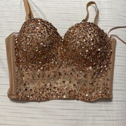 Bead Sequin Corset Top 