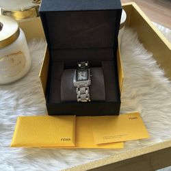 Fendi flip mop ladies watch, stainless steel with diamonds