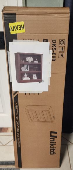 Unikito 3-Tier Storage Bookcase with Adjustable Shelves Cherry (New)
