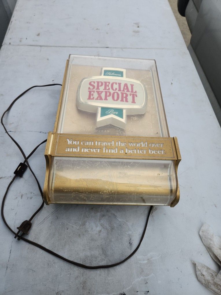 Vintage Heilman's Special Export Beer Sign with Map Background