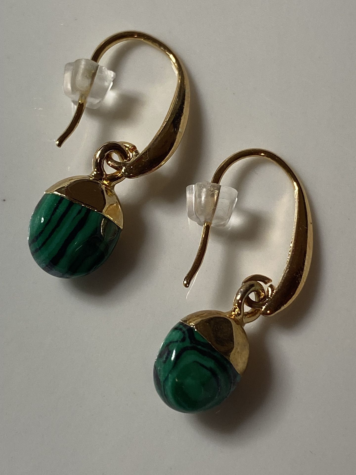 Gold Plated Malachite Natural Crystal Stone 