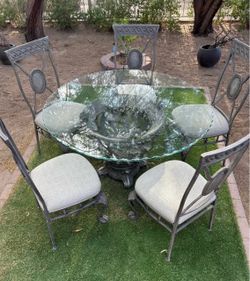 Glass Dining Table w/ 5 chairs