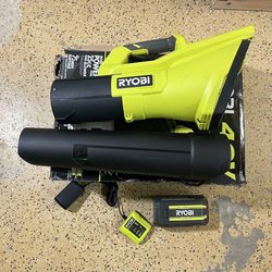 RYOBI 40V 120 MPH 550 CFM Cordless Battery Leaf Blower With 4.0 Ah Battery and Charger