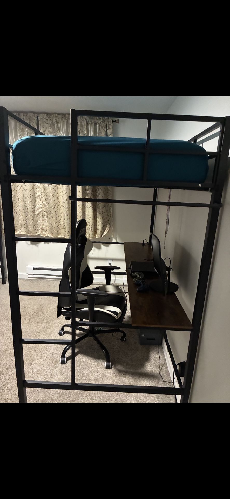 Twin Bed For Sale 170$ Biult With Table And Led Light