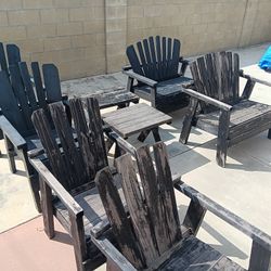 8PC REAL WOOD OUTDOOR PATIO FURNITURE SET CHEAP 